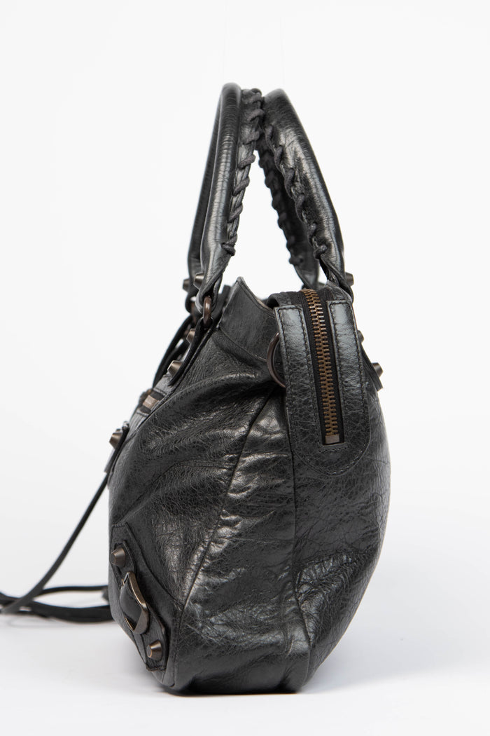 2000s Balenciaga Black Leather In the Town Bag