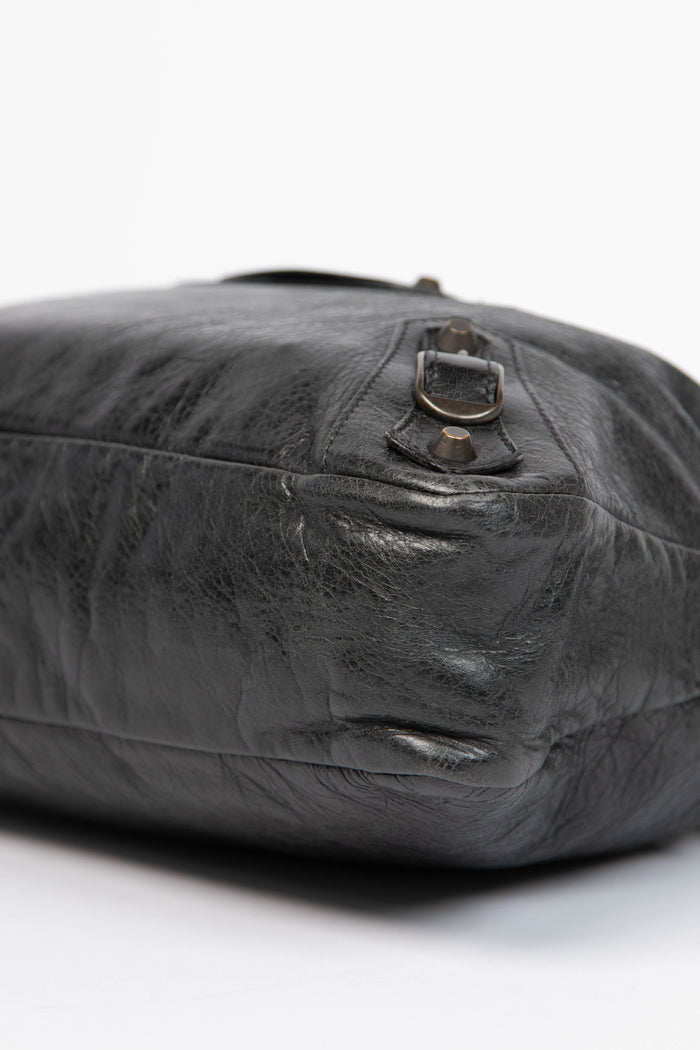 2000s Balenciaga Black Leather In the Town Bag