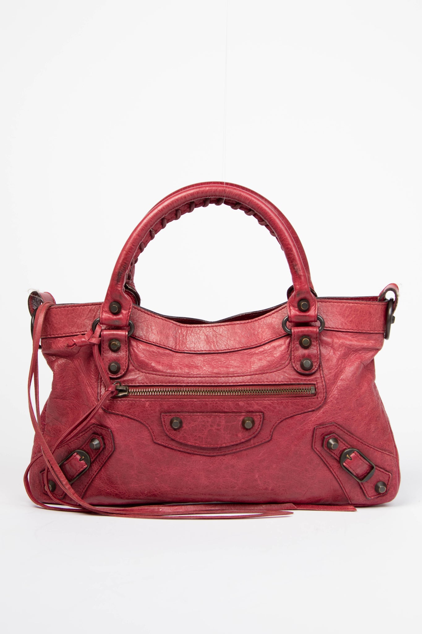 2000s Balenciaga Raspberry Pink Leather First City Bag