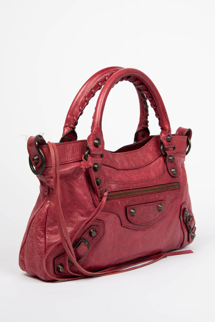 2000s Balenciaga Raspberry Pink Leather First City Bag