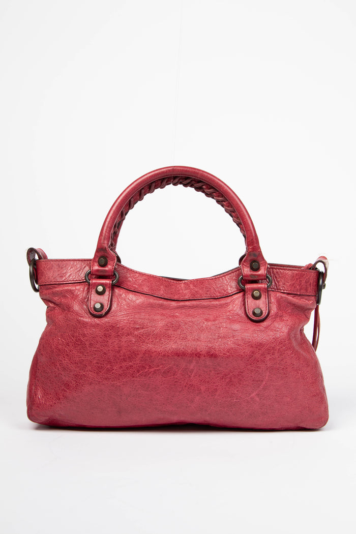 2000s Balenciaga Raspberry Pink Leather First City Bag