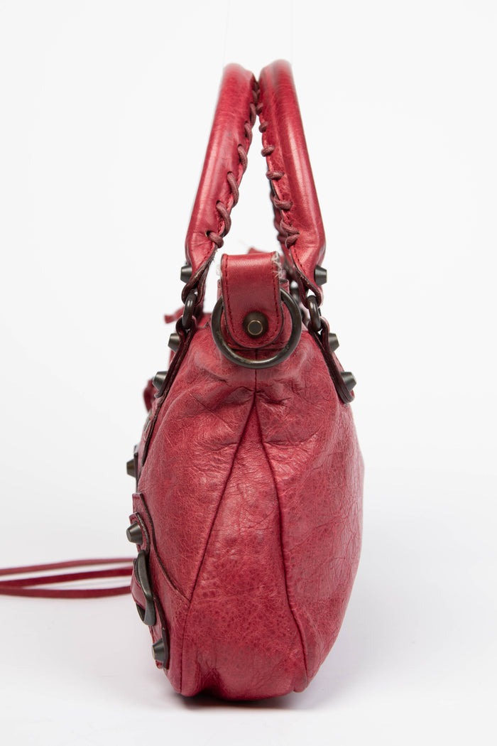 2000s Balenciaga Raspberry Pink Leather First City Bag