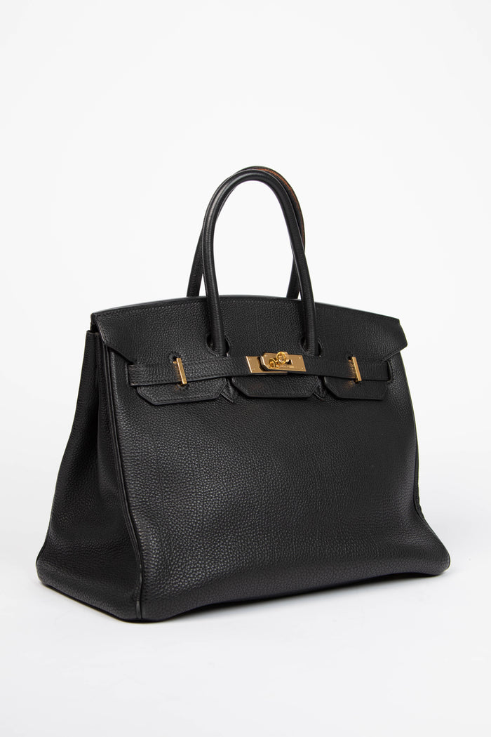 2002 Hermès Black Togo Leather Birkin 35cm Retourne with GHW