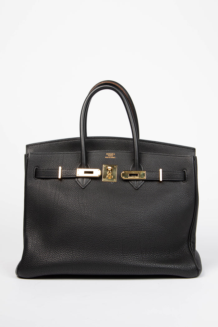 2002 Hermès Black Togo Leather Birkin 35cm Retourne with GHW