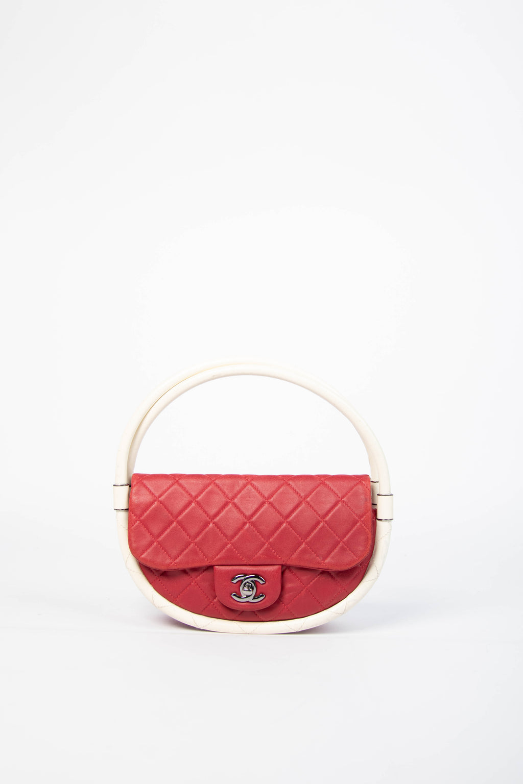 RARE 2000s Chanel Red Hula Hoop Shoulder Bag