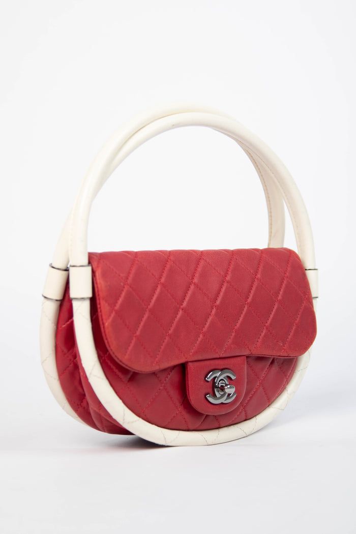 RARE 2000s Chanel Red Hula Hoop Shoulder Bag