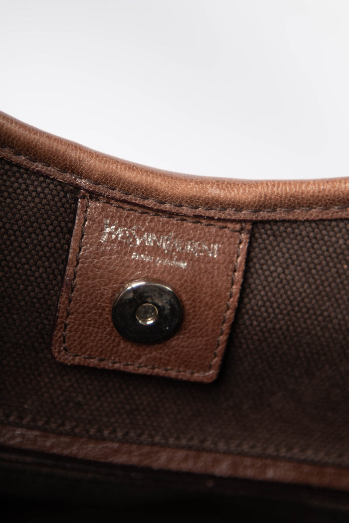 Vintage Yves Saint Laurent Brown Leather Mombasa Shoulder Bag