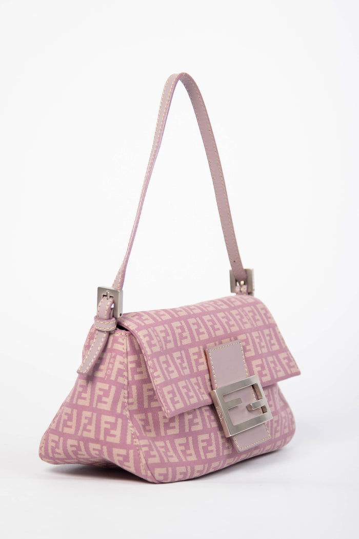 Vintage Fendi Lilac Zucchino Small Shoulder Bag