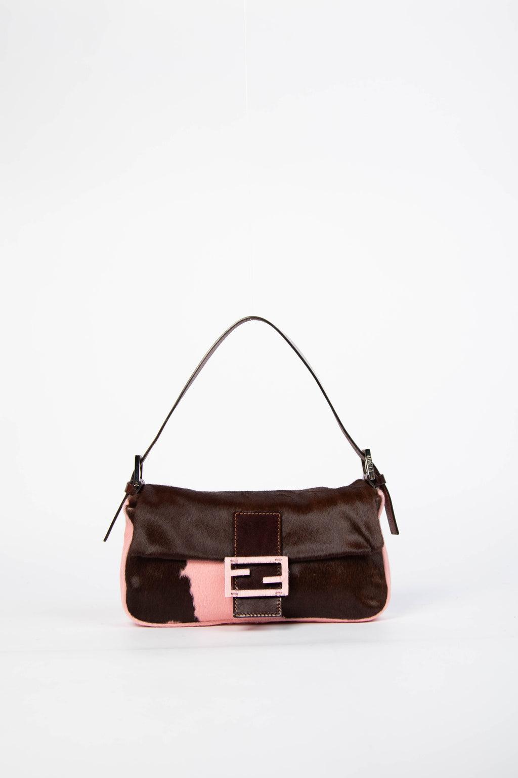 RARE Fendi Cow Print Pony Hair Baguette Shoulder Bag