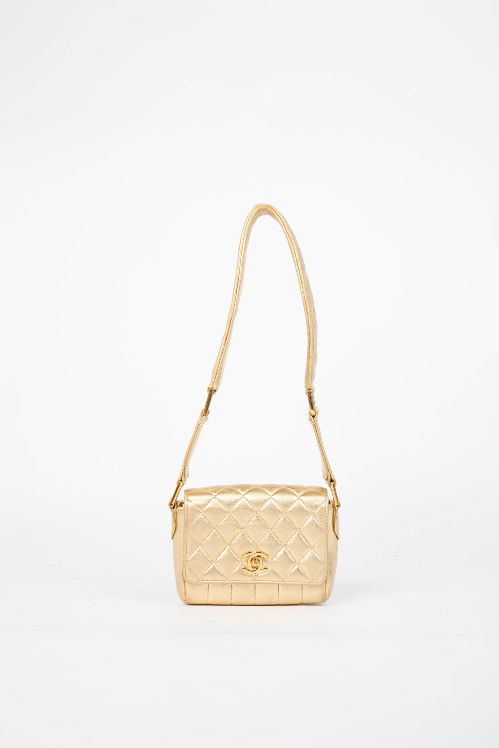 RARE Chanel Gold Mini Shoulder Bag with 24k GHW