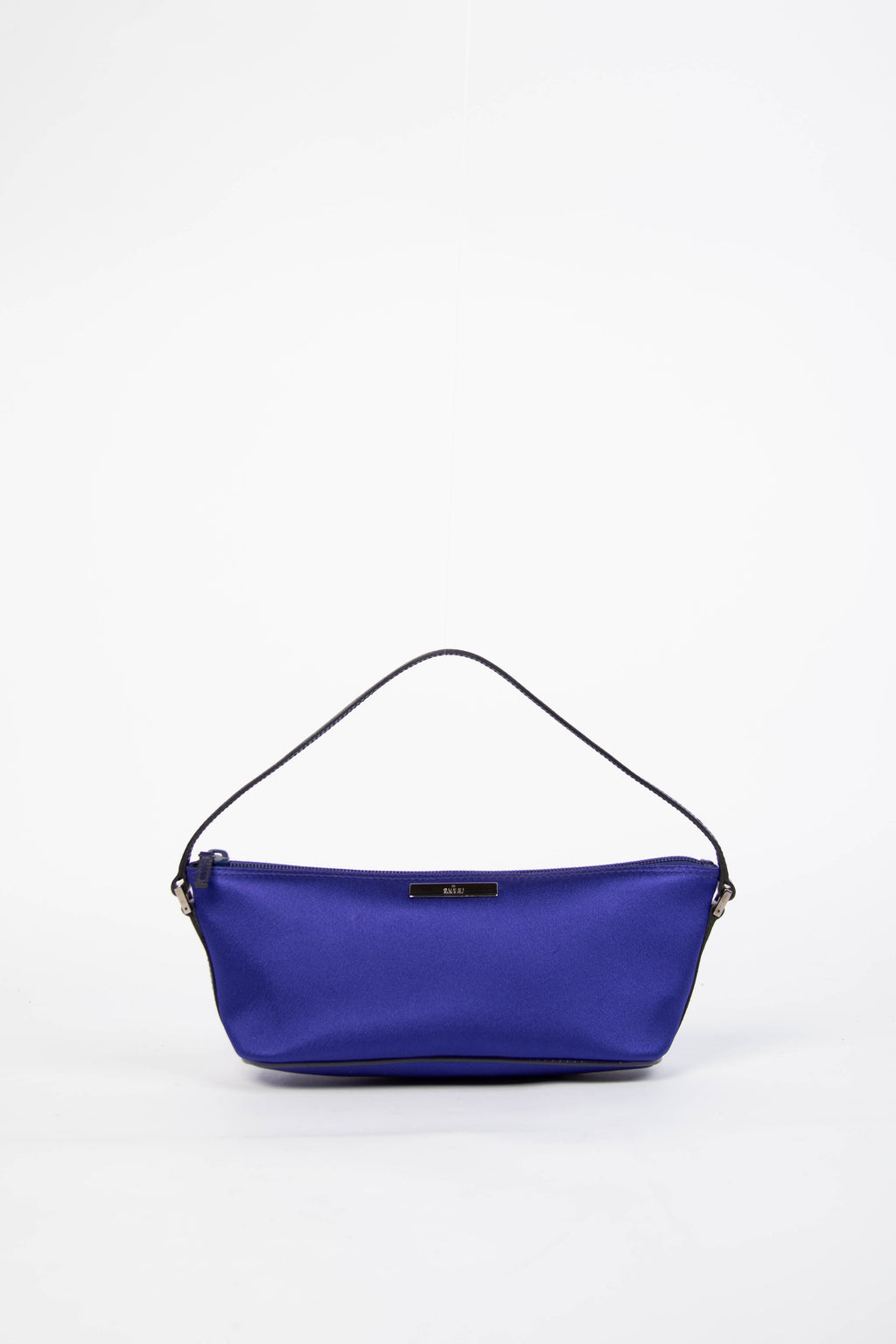 Vintage Gucci Blue Silk Small Shoulder Bag