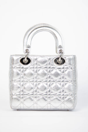 RARE Christian Dior Silver Small Lady Dior My ABCDior Bag