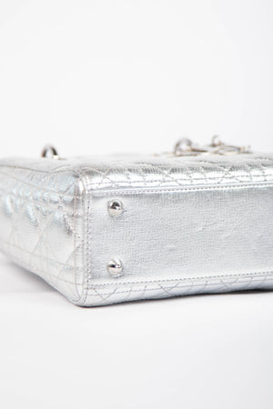 RARE Christian Dior Silver Small Lady Dior My ABCDior Bag