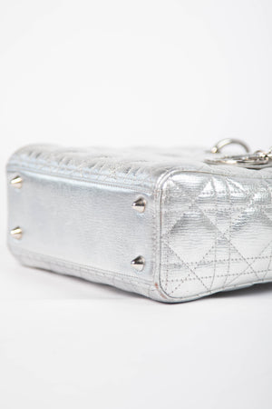 RARE Christian Dior Silver Small Lady Dior My ABCDior Bag