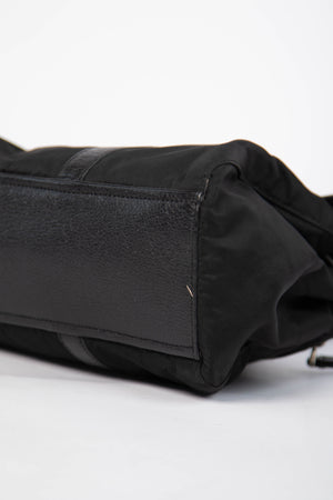 Vintage Prada Black Nylon and Leather Easy Shoulder Bag