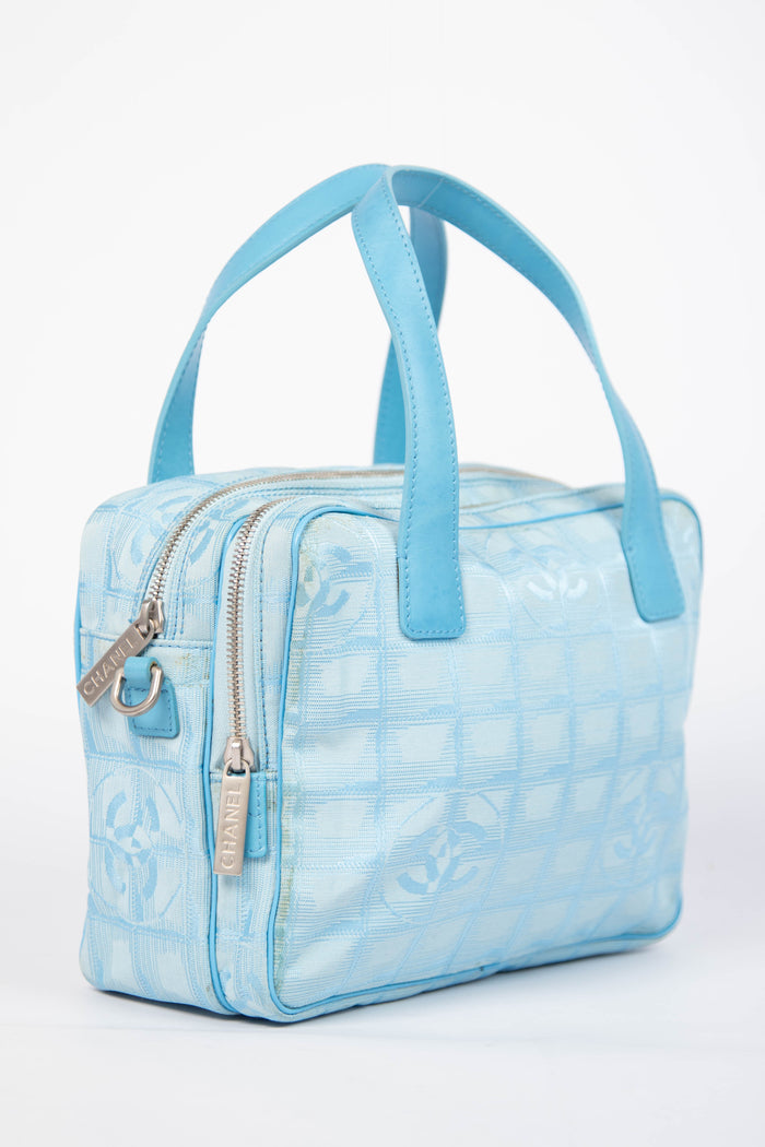 2000s Chanel Travel Line Blue Tote bag