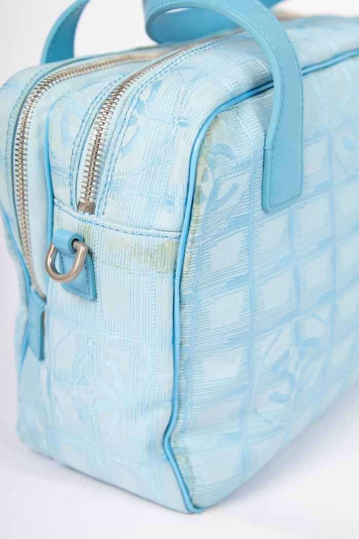 2000s Chanel Travel Line Blue Tote bag
