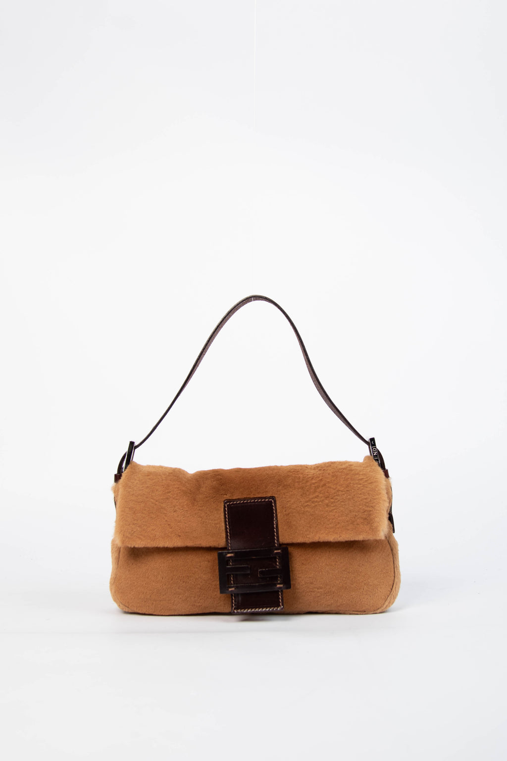 Vintage Fendi Caramel Fur Baguette Shoulder Bag