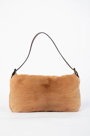 Vintage Fendi Caramel Fur Baguette Shoulder Bag