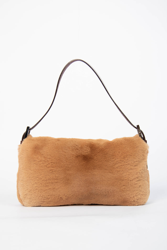 Vintage Fendi Caramel Fur Baguette Shoulder Bag