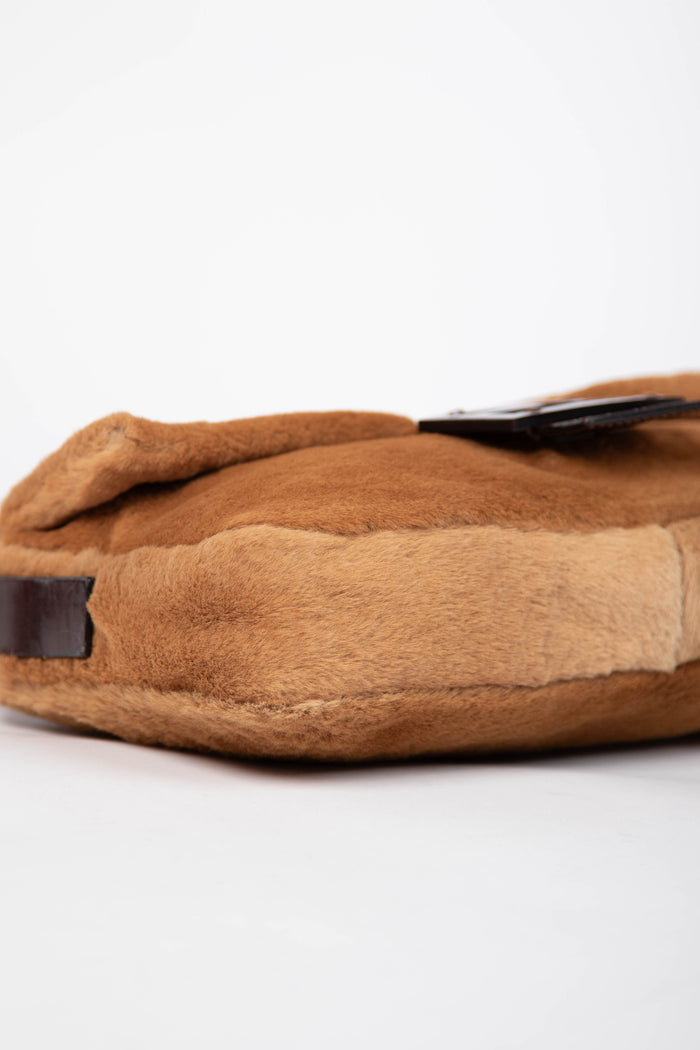 Vintage Fendi Caramel Fur Baguette Shoulder Bag