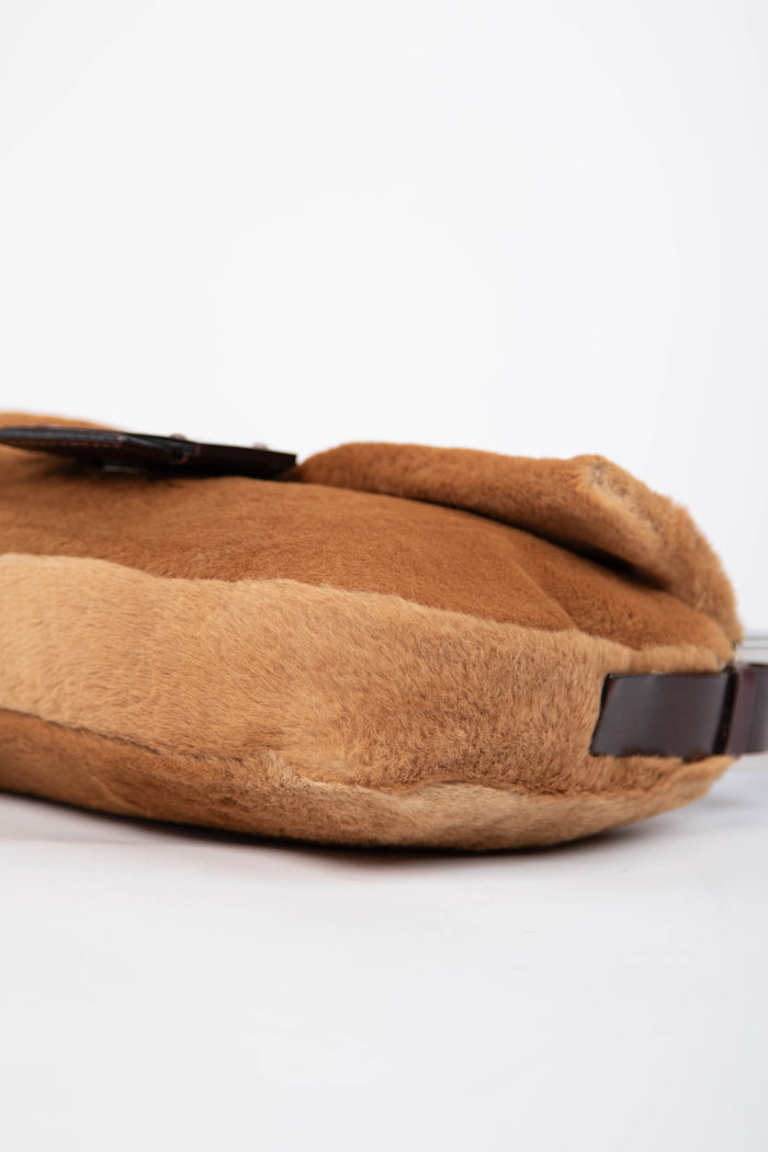 Vintage Fendi Caramel Fur Baguette Shoulder Bag