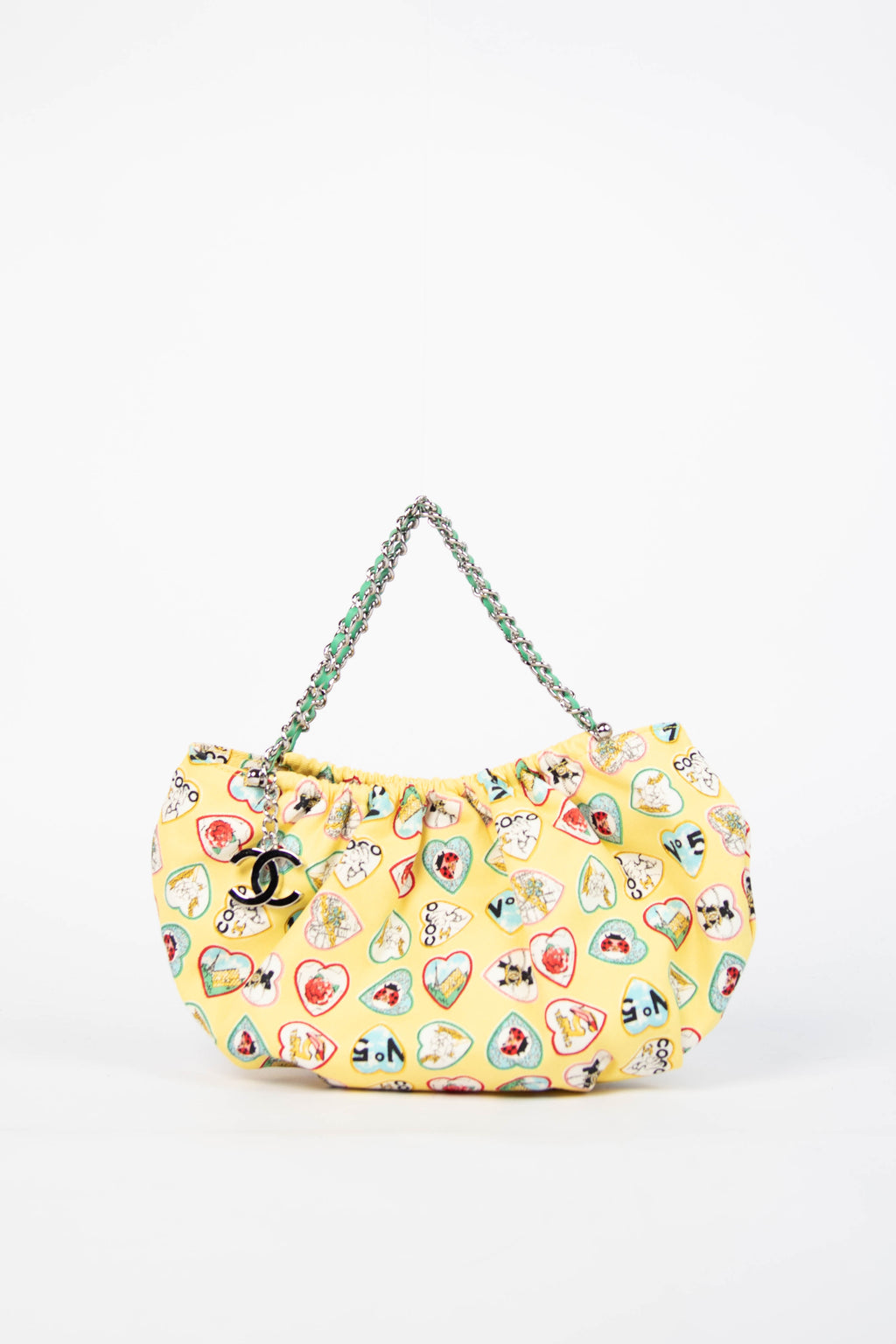 2000s Chanel Valentines Yellow Small Top Handle Bag