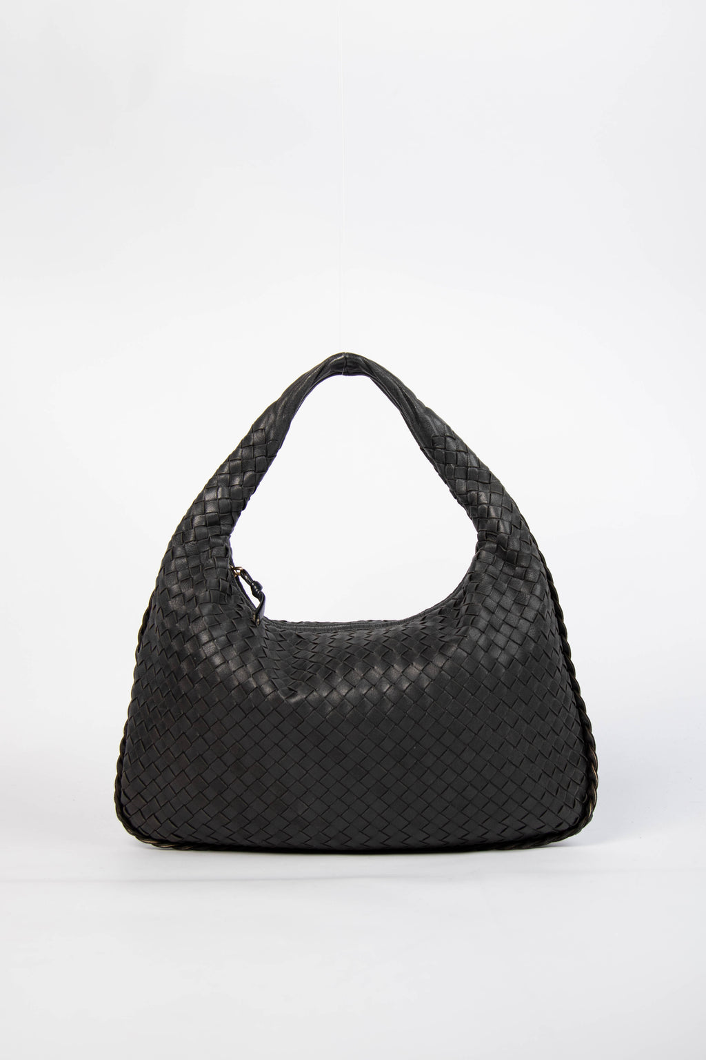 Vintage Bottega Veneta Black Intrecciato Shoulder Bag