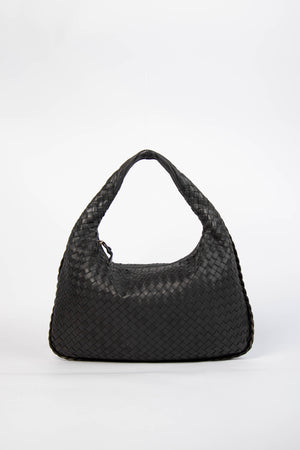 Vintage Bottega Veneta Black Intrecciato Shoulder Bag