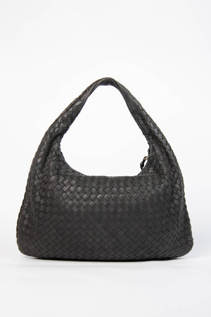 Vintage Bottega Veneta Black Intrecciato Shoulder Bag