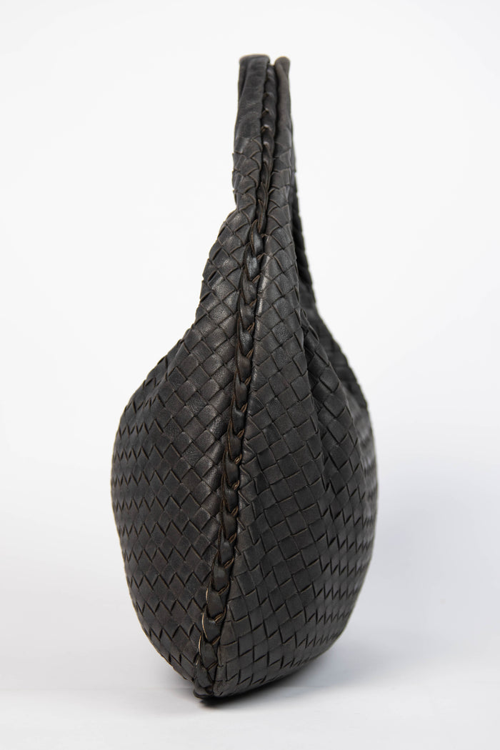 Vintage Bottega Veneta Black Intrecciato Shoulder Bag