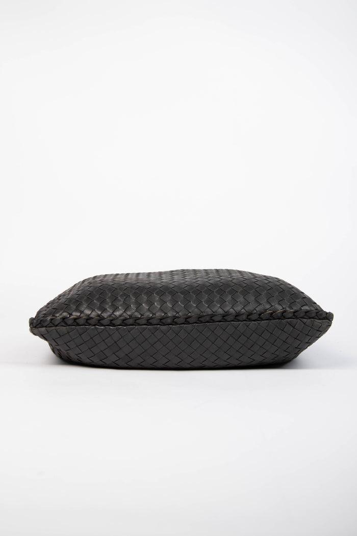 Vintage Bottega Veneta Black Intrecciato Shoulder Bag