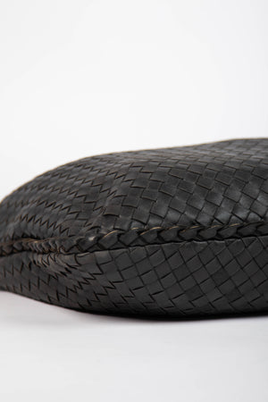 Vintage Bottega Veneta Black Intrecciato Shoulder Bag