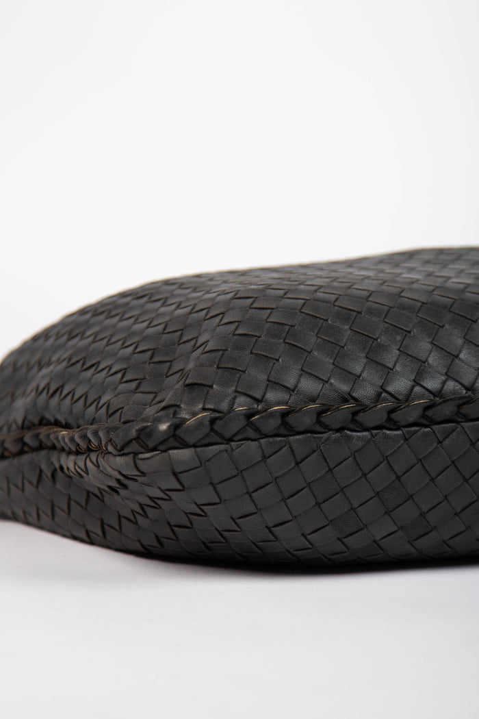 Vintage Bottega Veneta Black Intrecciato Shoulder Bag