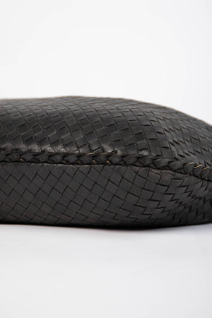Vintage Bottega Veneta Black Intrecciato Shoulder Bag