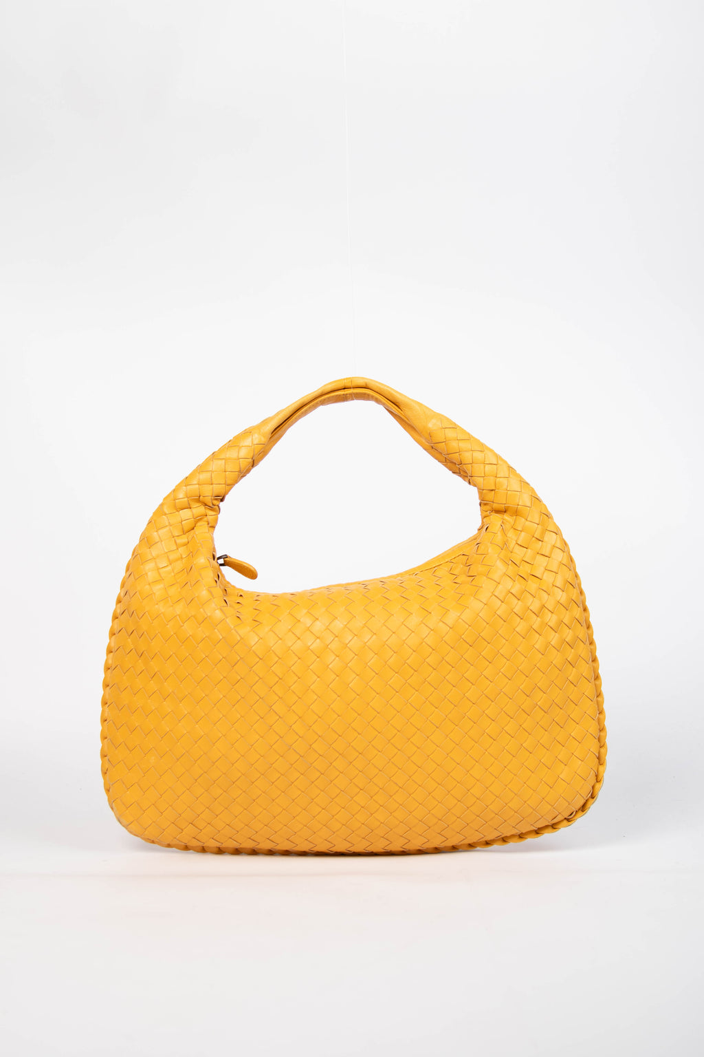 Vintage Bottega Veneta Mustard Yellow Intrecciato Shoulder Bag