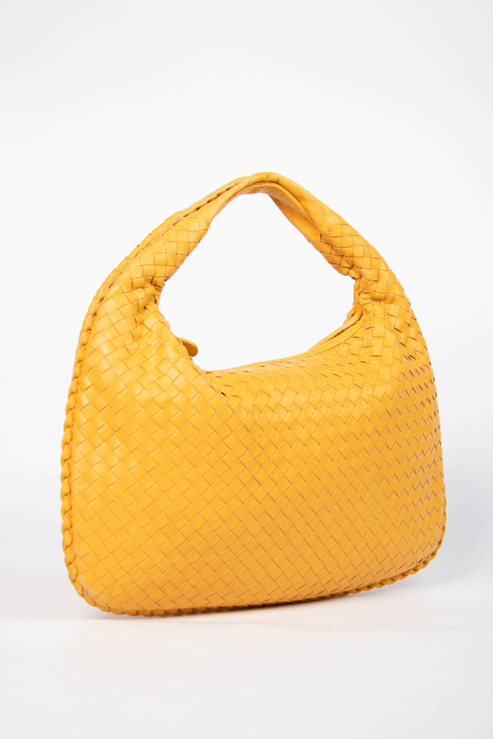 Vintage Bottega Veneta Mustard Yellow Intrecciato Shoulder Bag