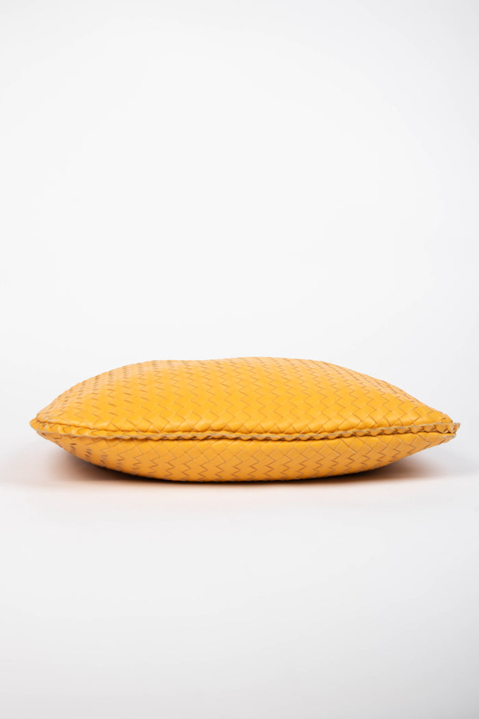 Vintage Bottega Veneta Mustard Yellow Intrecciato Shoulder Bag