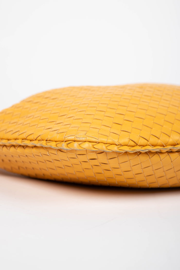 Vintage Bottega Veneta Mustard Yellow Intrecciato Shoulder Bag