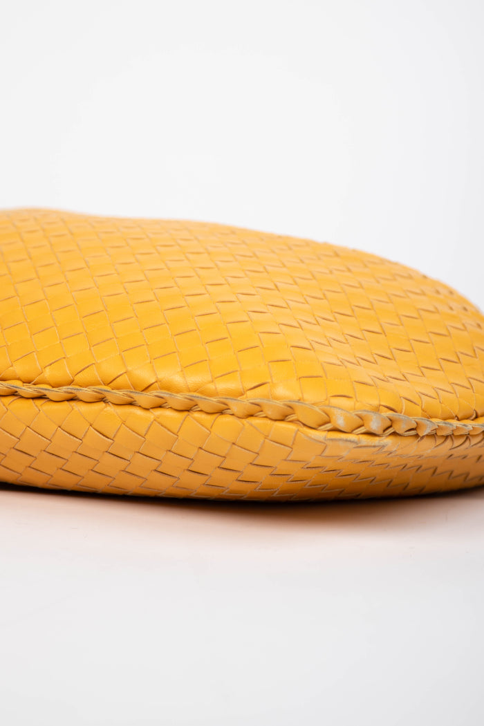 Vintage Bottega Veneta Mustard Yellow Intrecciato Shoulder Bag