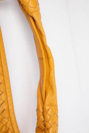 Vintage Bottega Veneta Mustard Yellow Intrecciato Shoulder Bag