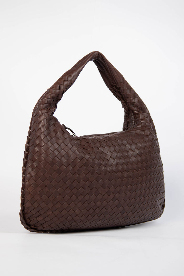 Vintage Bottega Veneta Brown Intrecciato Shoulder Bag