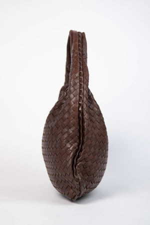 Vintage Bottega Veneta Brown Intrecciato Shoulder Bag