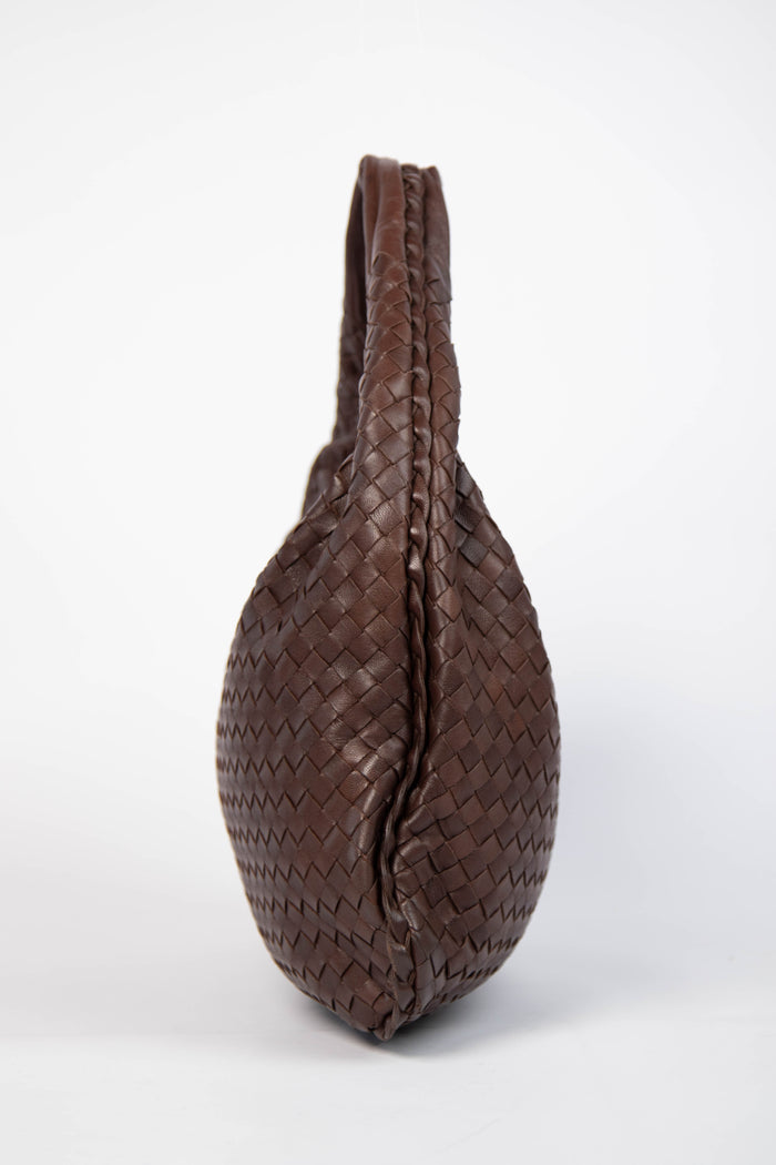 Vintage Bottega Veneta Brown Intrecciato Shoulder Bag