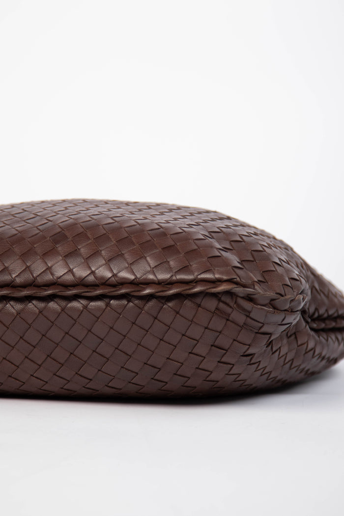 Vintage Bottega Veneta Brown Intrecciato Shoulder Bag