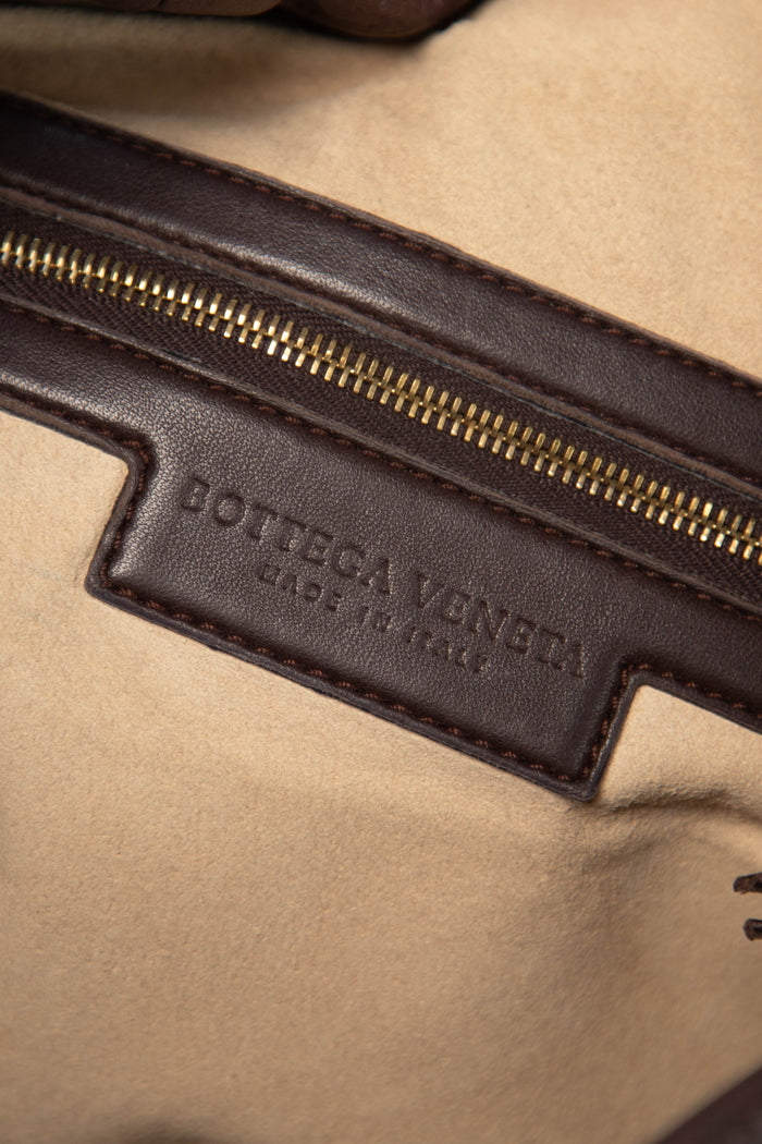 Vintage Bottega Veneta Brown Intrecciato Shoulder Bag