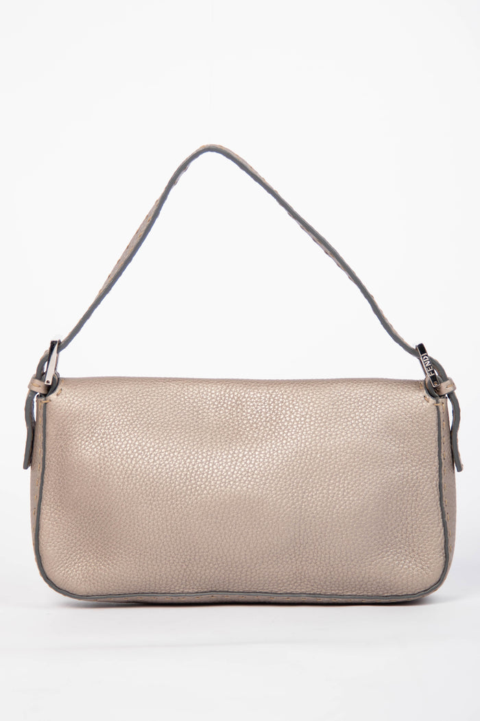 Vintage Fendi Metallic Leather Selleria Baguette Shoulder Bag