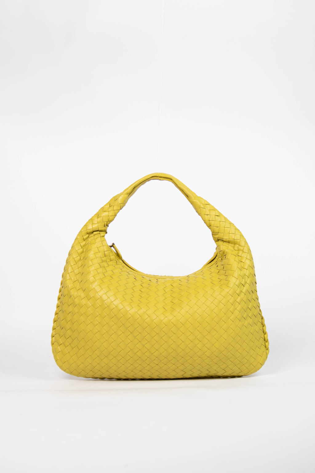Vintage Bottega Veneta Lime Green Intrecciato Shoulder Bag