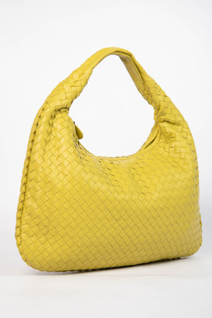 Vintage Bottega Veneta Lime Green Intrecciato Shoulder Bag