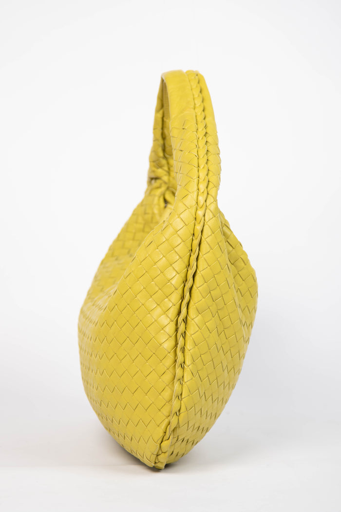 Vintage Bottega Veneta Lime Green Intrecciato Shoulder Bag